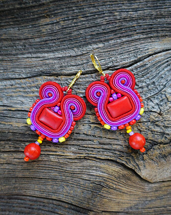 Etniczne i kolorowe kolczyki soutache, Mró Soutache