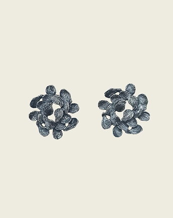 Kolczyki wianuszki grafitowe- Jabłonka, KOS jewellery