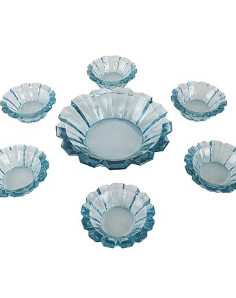 Komplet szklanych miseczek, włoski design, lata 70,  Włochy, Przetwory design