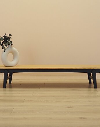 Lowboard dębowy, duński design, lata 70, produkcja: Dania, Przetwory design
