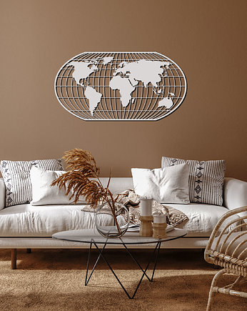 Mapa Świata na ścianę, Duża dekoracja do salonu, Missing Decor
