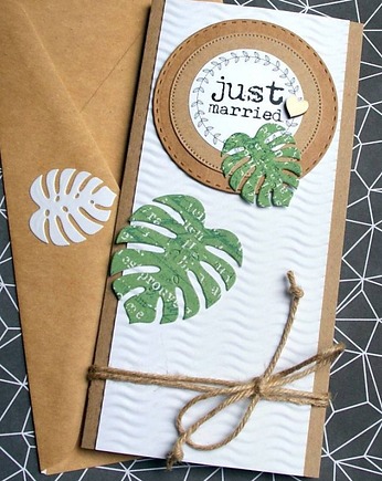 JUST MARRIED :: KARTKA ślubna :: MONSTERA, kaktusia