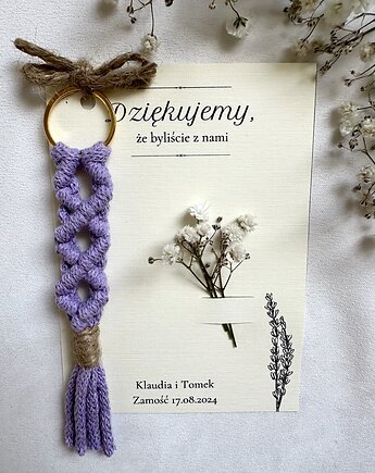 Podziękowania dla gości weselnych boho, breoloczek makrama, Zaplątana W Sznurki