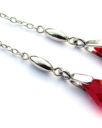 Kolczyki z bordową kropelką kryształ Swarovski -Briolette, Marisella