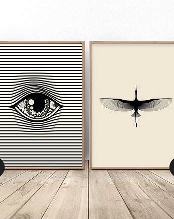 Zestaw dwóch plakatów "Żurawie oko" A3 (297mm x 420mm), scandiposter
