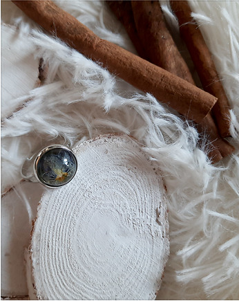 Mikro pierścionek z bratkiem, Figa handmade accessories