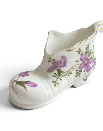 Porcelanowy bucik w fiołki, AgiTo Pracownia Artystyczna