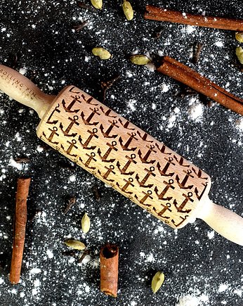 Kotwice- mały wałek grawerowany do ciastek, Rolling Pin Collection