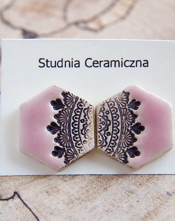 Kolczyki ceramiczne heksagony, studnia ceramiczna