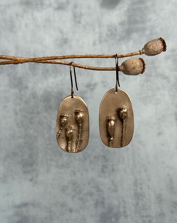 Kolczyki z brązu z makówkami, Metalova Magia