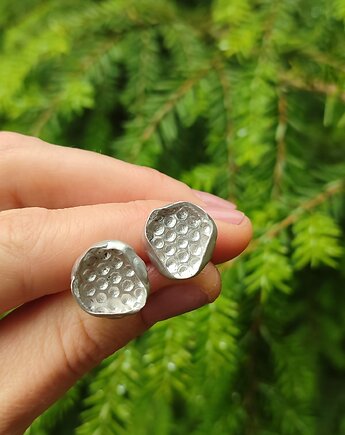 Srebrne kolczyki sztyfty HABITAT, Agata Blaszkowska Jewelry