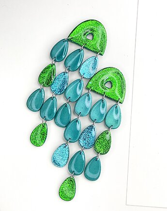 Długie wiszące kolczyki ALMA wielokolorowe, Clayee