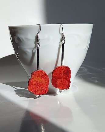 Kolczyki z koralem, naturalny koralowiec, mazuni