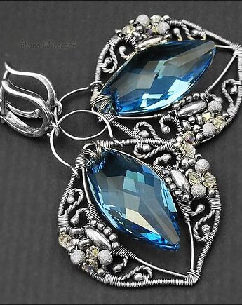 Lazurowe Ośmiornice - kolczyki wire wrapping, Anna Mroczek