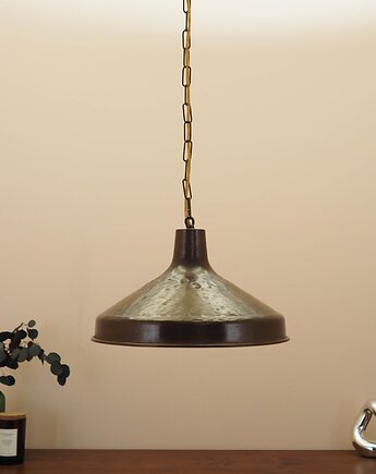 Mosiężna lampa wisząca z lat 60. duński design stożkowy klosz, Przetwory design