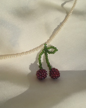 Naszyjnik - ciliegie bordeaux, LIMONI E FIORI