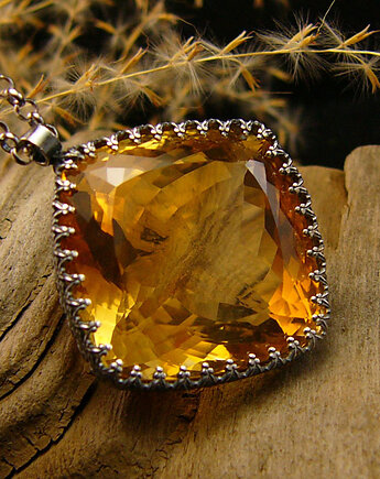 Naszyjnik Słoneczny - Cytryn Srebro, Kuźnia Nehesi