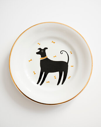 Talerz na ścianę - czarny pies, EMPE artstudio