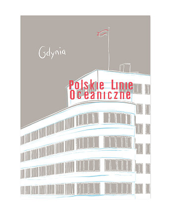 Plakat A4 Gdynia Polskie Linie Oceaniczne, Gliniana Kura