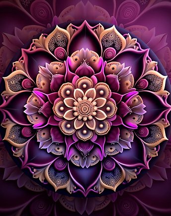 Poduszka welurowa MANDALA fiolet, MOJAMAJA