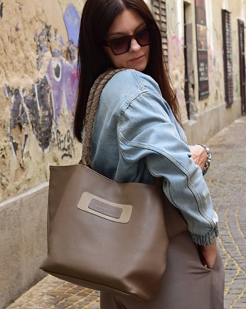 Skórzana torebka shopper - Sara, beautifulthings