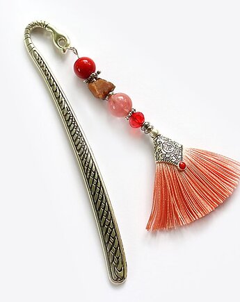 Turmalin arbuzowy i koral zakładka, KEIT