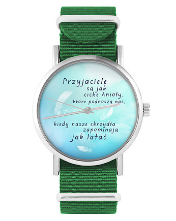 Zegarek - Przyjaciele - zielony, nylonowy, OSOBY - Prezent dla Chłopaka