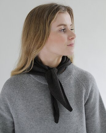 Apaszka Ciemny Brązowy BIRUANG 100% etycznej wełny merino RWS, KOPYTO
