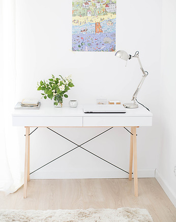 Białe biurko BASIC 100 cm x 50 cm, MINKO