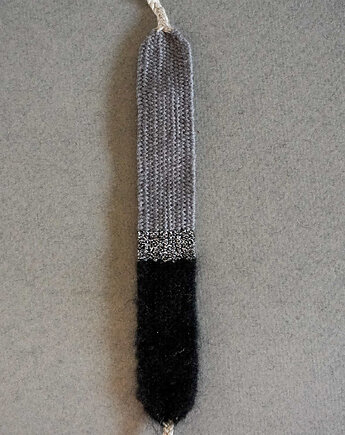 Szeroka bransoletka tkana na krośnie, wiązana na supełek, Słońcem Tkane