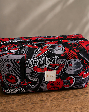 Kosmetyczka kuferek duża saszetka wodoodporna etui organizer grafitti, Uszyciuch