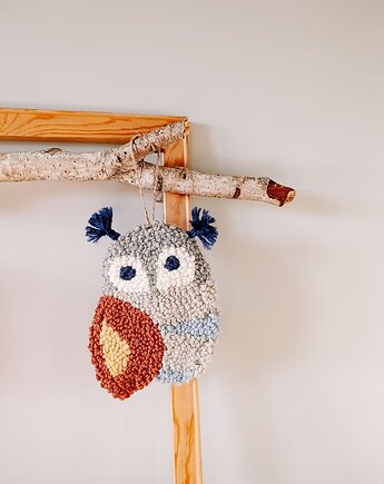 Miękka zawieszka ścienna - sówka uszatka NA ZAMÓWIENIE, Dwa Sploty