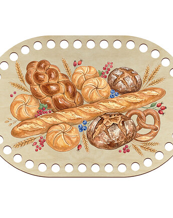 Baza do szydelkowania ze sklejki Kolorowa Spód do koszyka na pieczywo chleb, smxdsgn