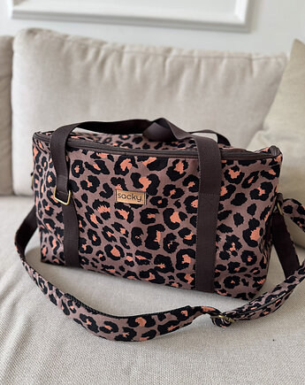 Torba welurowa podróżna panterka, sacky bag