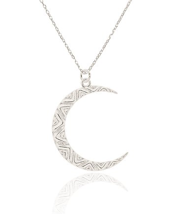 Naszyjnik srebrny z księżycem z azteckim wzorem, LUO