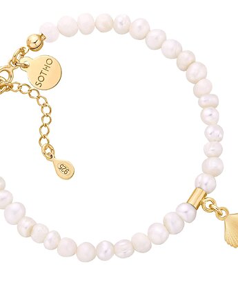 Bransoletka z pereł naturalnych ze złotą muszelką, SOTHO