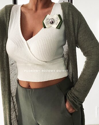 Brosza z Zającem zamkniętym pod kaboszonem NEW Wielkanoc, Pudrowy Różowy