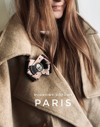 Kolekcja PARIS  z grafiką retro w stylu francuskim, Pudrowy Różowy