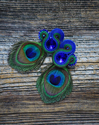 Peacock Eye-kolczyki soutache, Mró Soutache