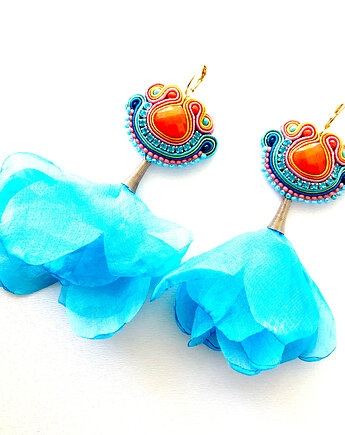 Sutaszowe kolczyki TOLUCA z kwiatami, Sylwia Żak