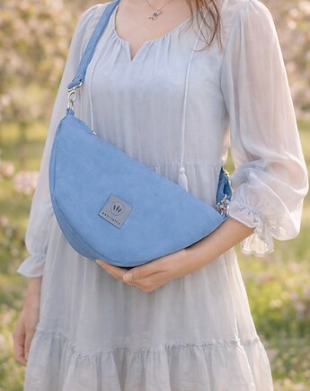 Banana zamszowa torebko nerka Błękitna, sabi tatka