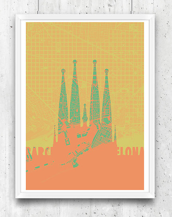 Plakat Barcelona - Sagrada Familia, minimalmill