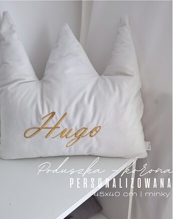 Poduszka personalizowana - korona (kolory, tkaniny), Little Angels