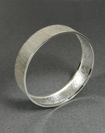 Szeroka fakturowana bransoletka, srebro 925, Toros Design