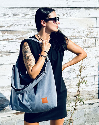 Torba typu worek z weluru Mili Pure - Stone, Militu