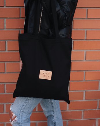 Czarna torba zapinana na zamek, długie uchwyty, KaNa Eco