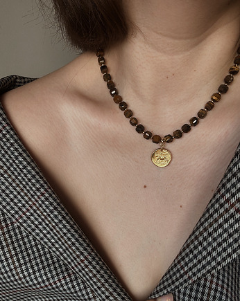 Naszyjnik Tygrysie Oko Moneta, Chmolowska Jewellery
