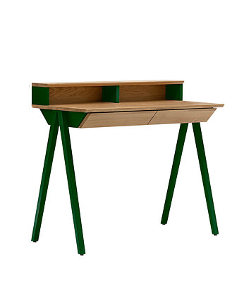 Dębowe biurko vogel S z nadstawką zielone, borcas