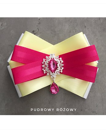 Fuksja z limonką Brosza Wiosenna, Pudrowy Różowy