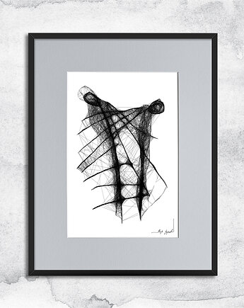 Minimalistyczna grafika z ramą - nr 51 - para, Maja Gajewska